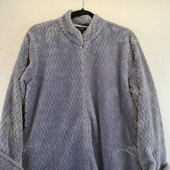 Natori Faux Fur Lavender Zip-Front Caftan Robe Size M - Picture 8 of 12